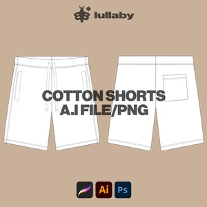 Shorts Template Shorts Tech Pack Streetwear Vector Template Illustrator Mockup Procreate Mockup Clothing Flat Blank Vector Tech Pack
