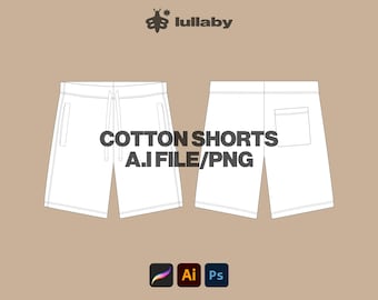 Shorts Template Shorts Tech Pack Streetwear Vector Template Illustrator Mockup Procreate Mockup Clothing Flat Blank Vector Tech Pack