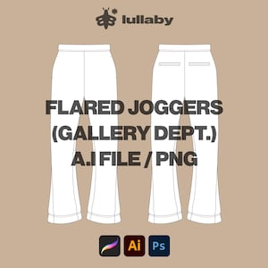 Streetwear tech pack Flared Sweatpants Mockup Streetwear Vector Template Illustrator Mockup Vector Design Sketch flat drawings clothing