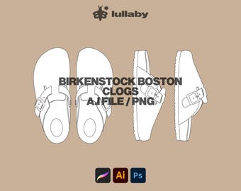Streetwear Clogs Mockup Template: Vector Tech Pack (Illustrator, PNG Files)