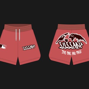 Streetwear Vector T shirt Template Shorts Template Vector Tech Pack Procreate Template Illustrator Mockup Clothing Basketball Shorts Mockup zdjęcie 3