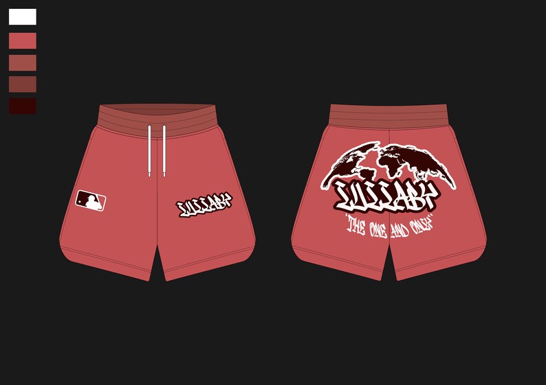 Streetwear Vector T shirt Template Shorts Template Vector Tech Pack Procreate Template Illustrator Mockup Clothing Basketball Shorts Mockup zdjęcie 3