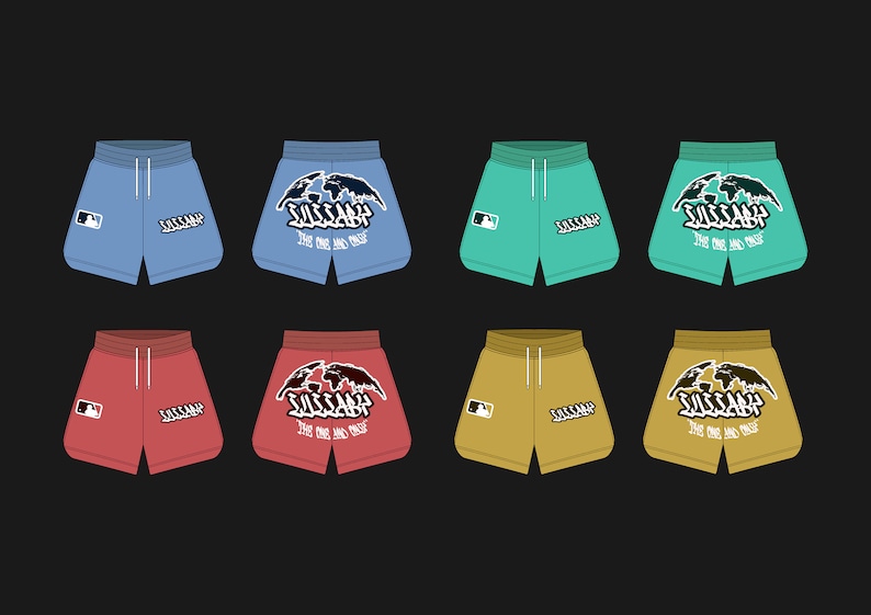 Streetwear Vector T shirt Template Shorts Template Vector Tech Pack Procreate Template Illustrator Mockup Clothing Basketball Shorts Mockup zdjęcie 10