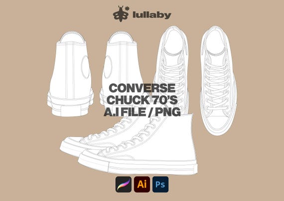 Streetwear Sneaker Mockup - Editable Template for Custom Shoe Designs - Procreate Mockup