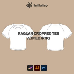 Raglan Crop Tee Mockup Vector Tech Pack: Illustrator & Procreate