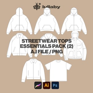 Streetwear Mockups Bundle Mockup Vector Template Illustrator Procreate Mockups Clothing Streetwear Clothing Design Essentials