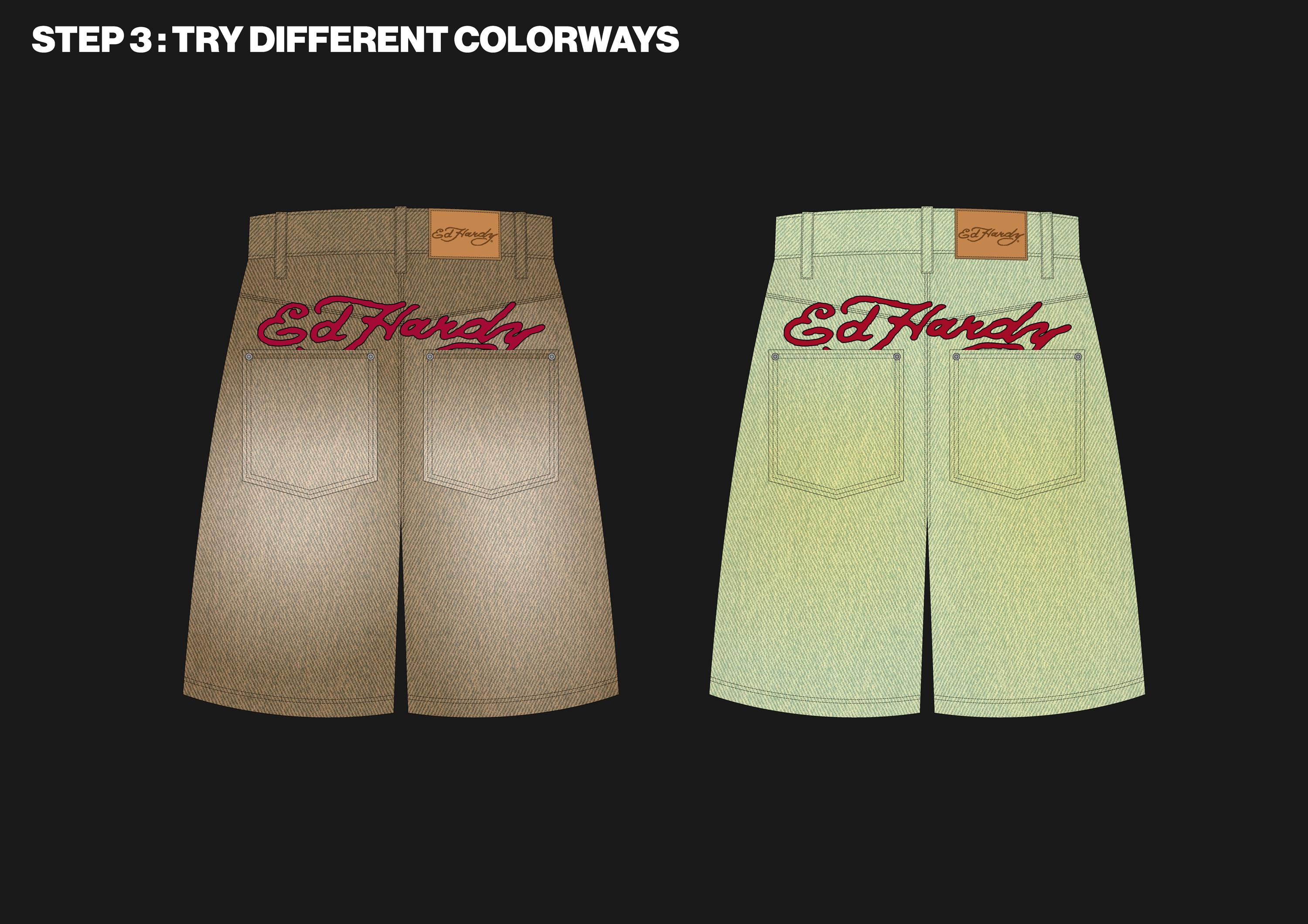 Jean Shorts Mockup – Jorts Template for Streetwear Clothing Design ...