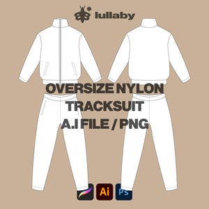 Streetwear Vector Tracksuit Template Tracksuit Tech Pack Streetwear Vector Mockup Illustrator Template Procreate Mockup Clothing Template ai