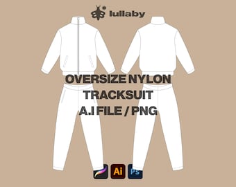 Streetwear Vector Tracksuit Template Tracksuit Tech Pack Streetwear Vector Mockup Illustrator Template Procreate Mockup Clothing Template ai