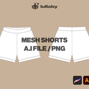 Mesh Shorts Template Shorts Tech Pack Streetwear Vector Template Mesh Shorts Template Shorts Tech Pack Streetwear Vector Template