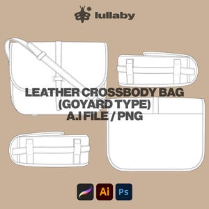 Crossbody Bag Mockup - Luxury Bag Vector Template Streetwear for Illustrator & Procreate