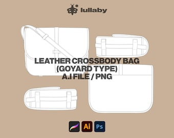 Crossbody Bag Mockup - Luxury Bag Vector Template Streetwear for Illustrator & Procreate