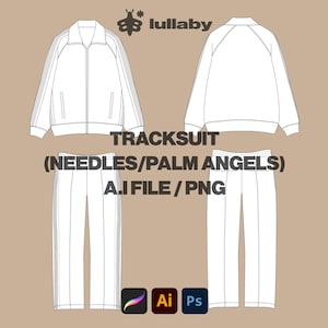 Tracksuit Mockup - Streetwear Vector ( Jacket & Sweatpants) Template for Illustrator and Procreate