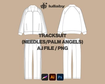 Tracksuit Mockup - Streetwear Vector ( Jacket & Sweatpants) Template for Illustrator and Procreate