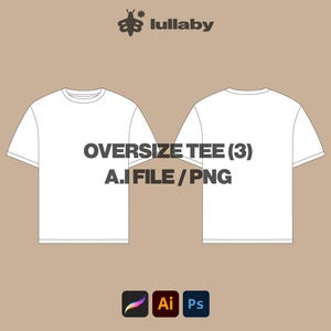 Streetwear Vector Oversize T Shirt Template Vector Tech Pack T shirt Tech Pack Illustrator Mockup Clothing Template Procreate Tech Pack SVG