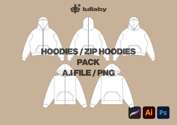 Streetwear Oversize Hoodie Template Flared Joggers Vector Mockup  Illustrator Template Procreate Streetwear Vector Tech Pack Clothing Mockups  