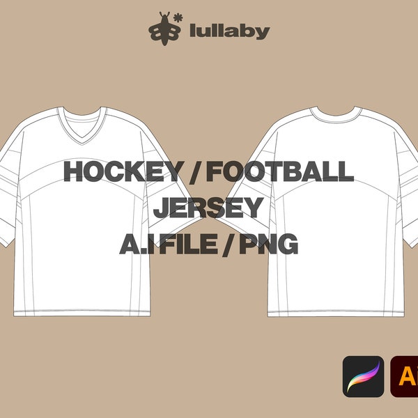 Football Jersey Mockup Hockey Jersey Template Illustrator Template Jersey Vector Tech Pack Procreate Template T Shirt Blank Design Drawing