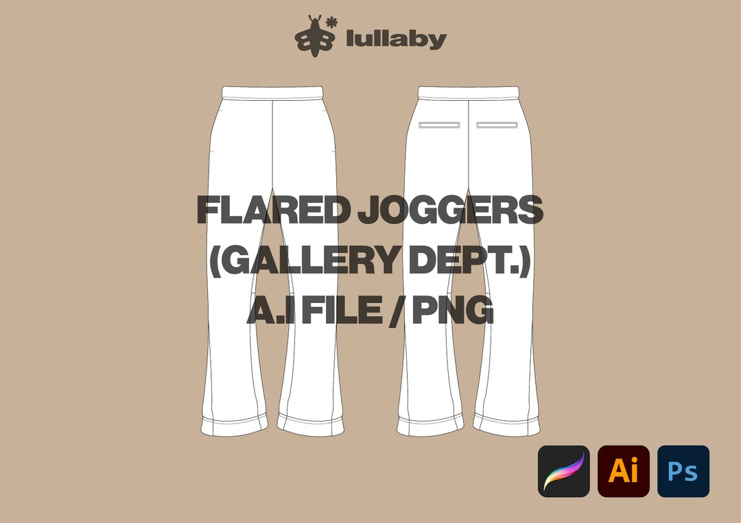 Streetwear Oversize Flared Joggers Mockup Vector Adobe Illustrator ...