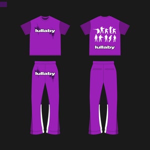 Streetwear Vector T shirt Template Flared Joggers Template Vector Tech Pack Illustrator Mockup Procreate Clothing Design Sketch Flat Drawing image 6