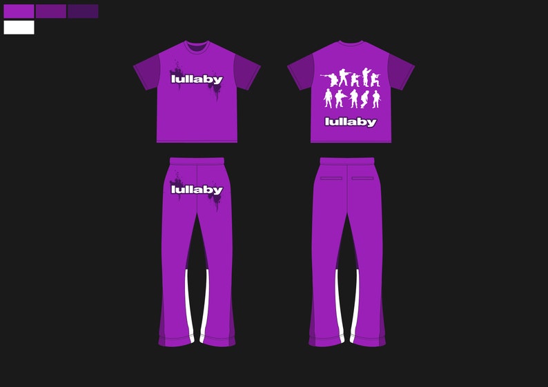 Streetwear Vector T shirt Template Flared Joggers Template Vector Tech Pack Illustrator Mockup Procreate Clothing Design Sketch Flat Drawing image 6