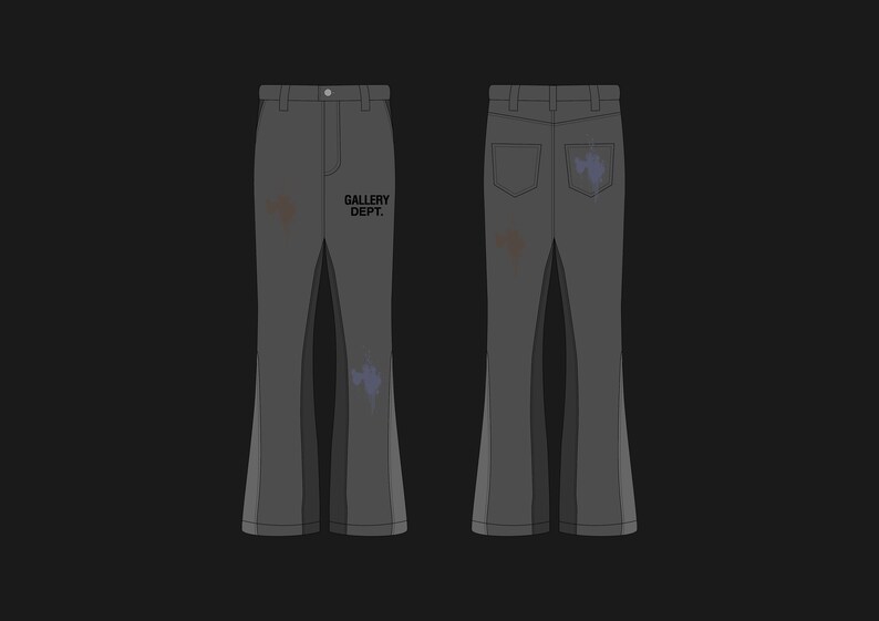 Streetwear Flared Jeans Mockup Vector Adobe Illustrator - Etsy