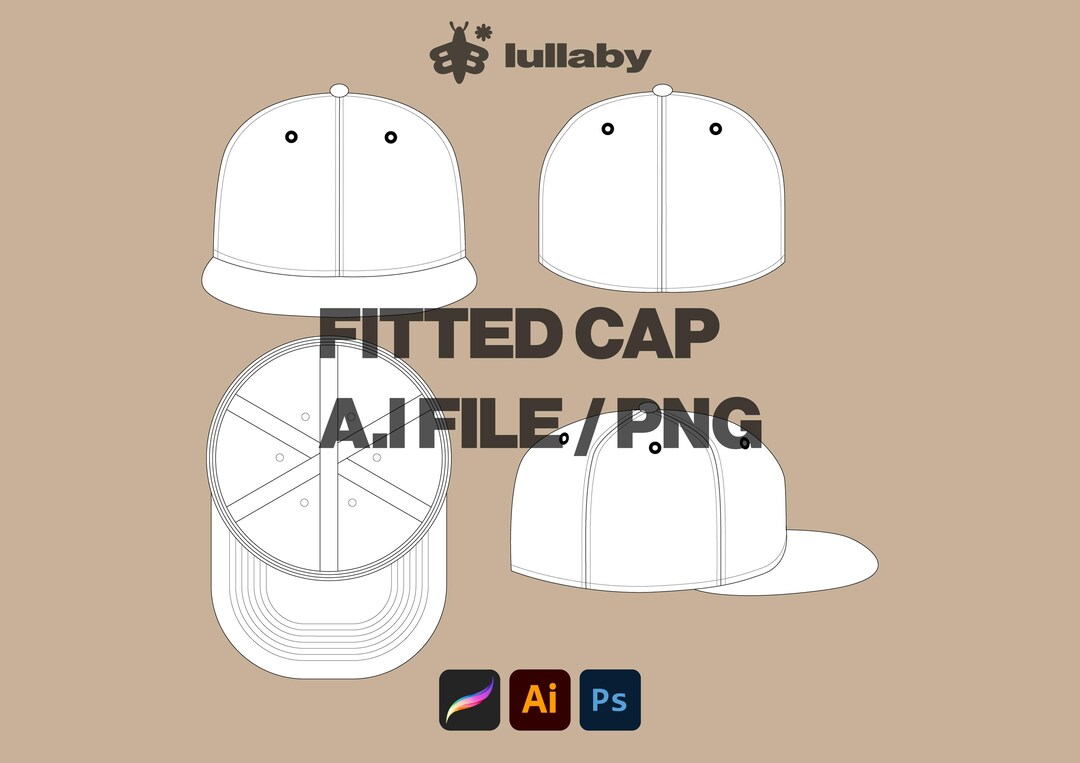 Streetwear Cap Streetwear Vector Cap Tech Pack Fitted Hat Mockup Vector ...