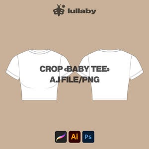 Crop Top Mockup – Streetwear Baby Tee Template (AI for Illustrator & Procreate)