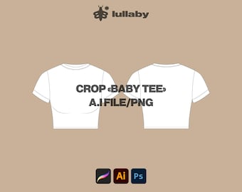 Crop Top Mockup – Streetwear Baby Tee Template (AI for Illustrator & Procreate)