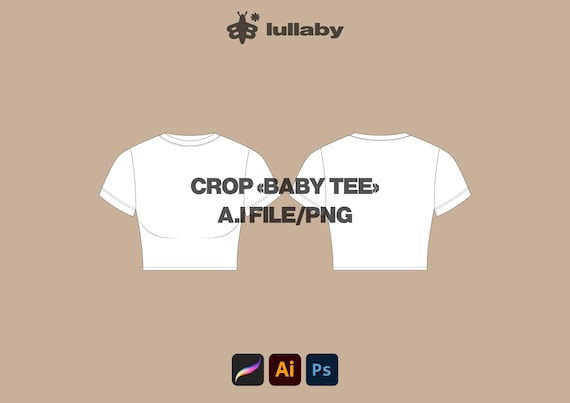 Crop Top Mockup – Streetwear Baby Tee Template (AI for Illustrator & Procreate)