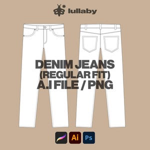 Streetwear Mockup Denim Jeans Mockup Vector Mockup Illustrator Procreate Mockup Streetwear Vector Mockup Clothing Design Tech Pack AI