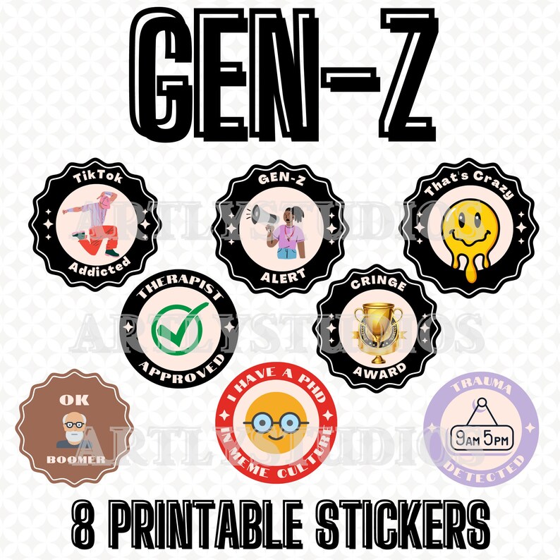 The Ultimate Genz Mood Printable Sticker Collection 8 Printable