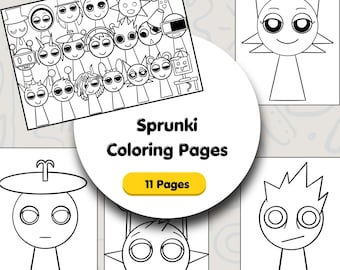 Coloriages Sprunki PDF X PNG Téléchargement instantané