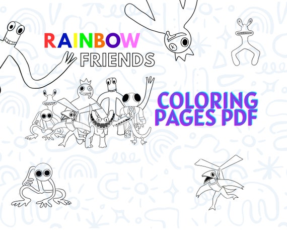Blue Rainbow Friends Roblox Coloring Page for Kids - Free Roblox