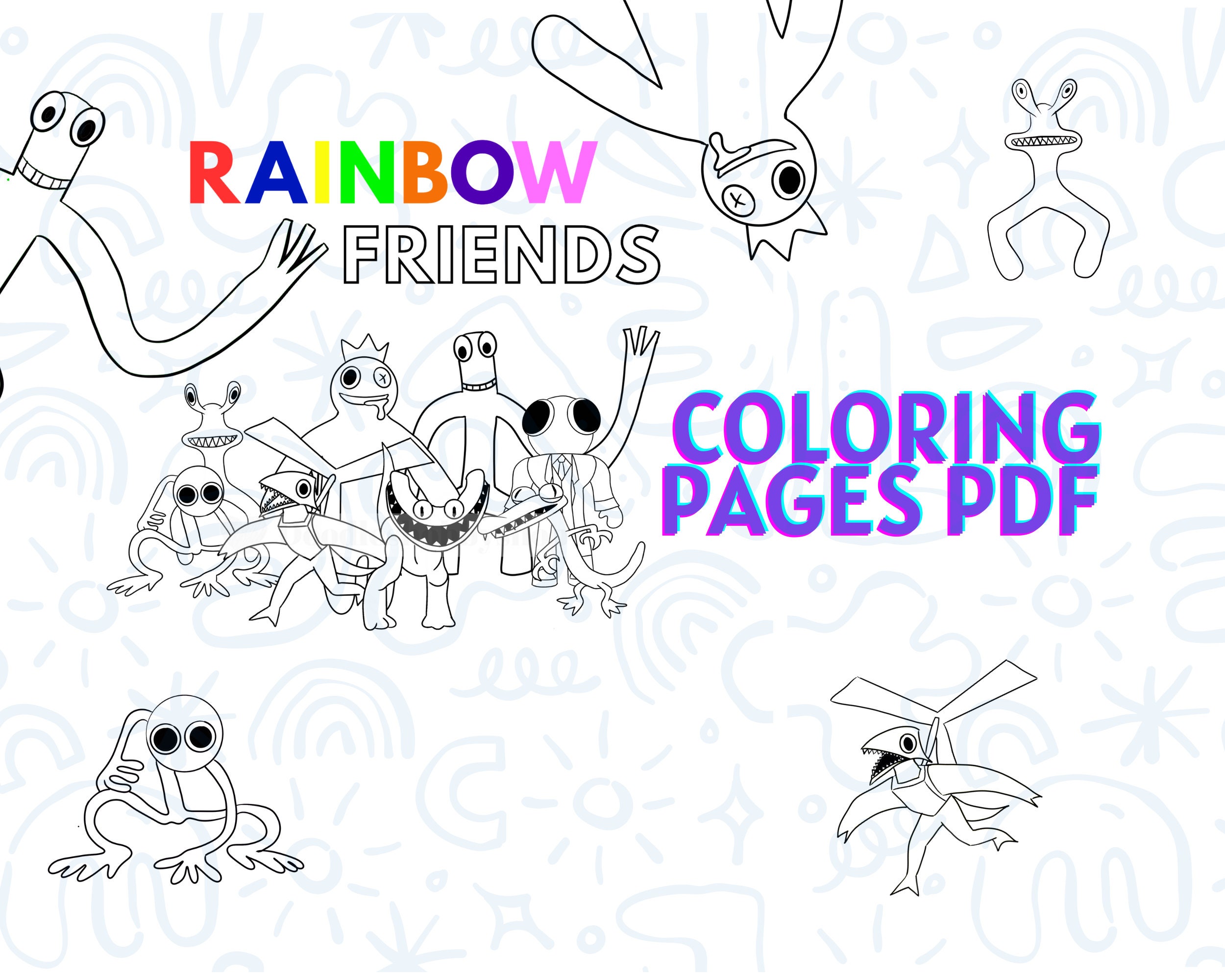 Rainbow Friends characters PNG digital download image, Rainbow Friends Blue  Roblox digital file for sublimation and crafts