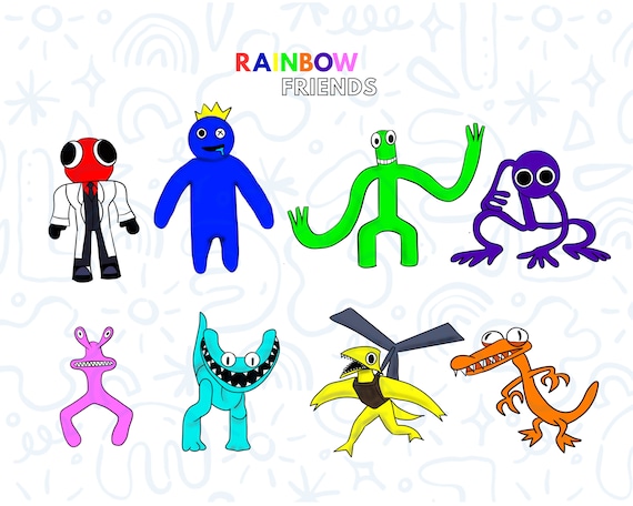 Roblox RAINBOW FRIENDS 4 Pack Mini Figure Set PURPLE ORANGE GREEN BLUE NEW  2023