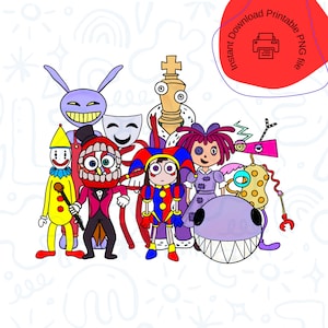 Digital Circus Pomni Ragatha Jax png, Digital Circus png para impressão por sublimação download digital