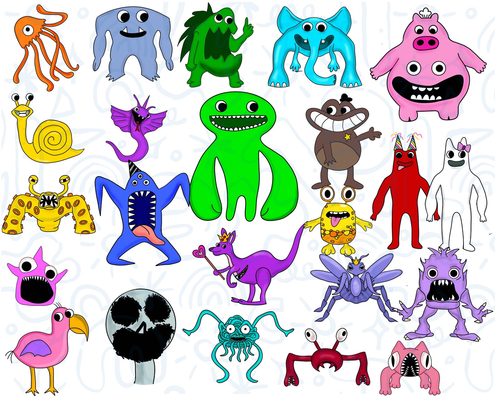Garten of Banban Character Bundle PNG Robloxinspired Characters for