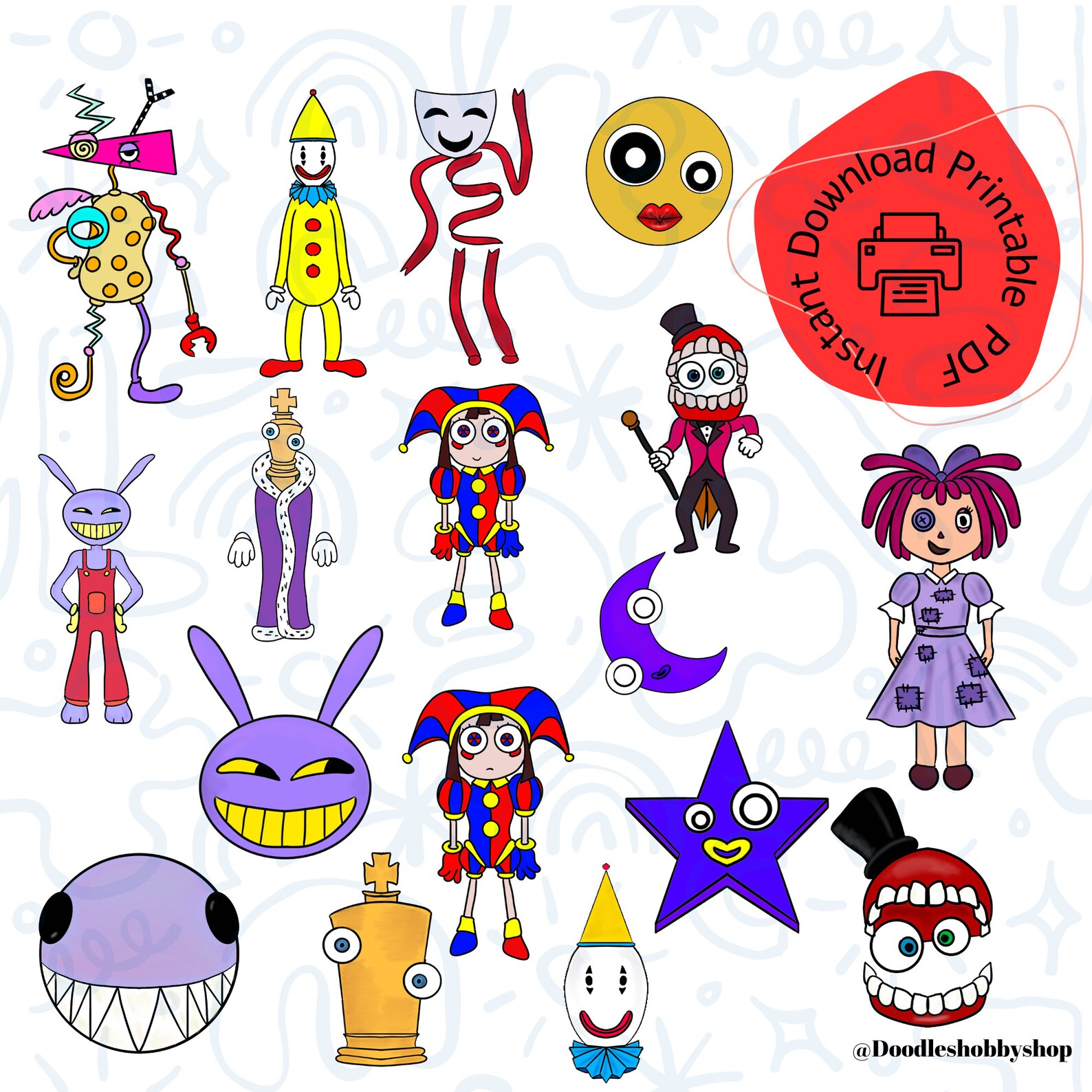 Digital Circus Character 17x PNG Bundle Digital Circus Instant 