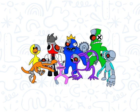 Roblox Rainbow Friends Animation SVG, Blue Green And Purple