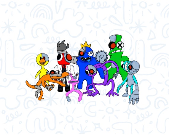 Metallic Rainbow Friends Robot PNG Digital Download Vibrant 