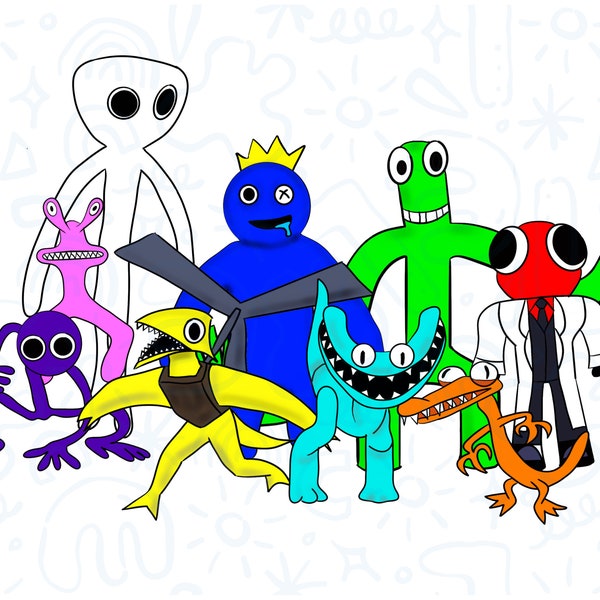 Foblox Вдновленые Roblox пеерсонаи Kanca Rainbow PNG цифровая залино подходит оделимимации и пелок!