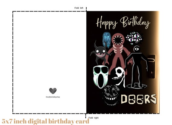 Doors Roblox Birthday Card, digital printable birthday card, made to order  personalised Doors birthday card for PNG/ PDF