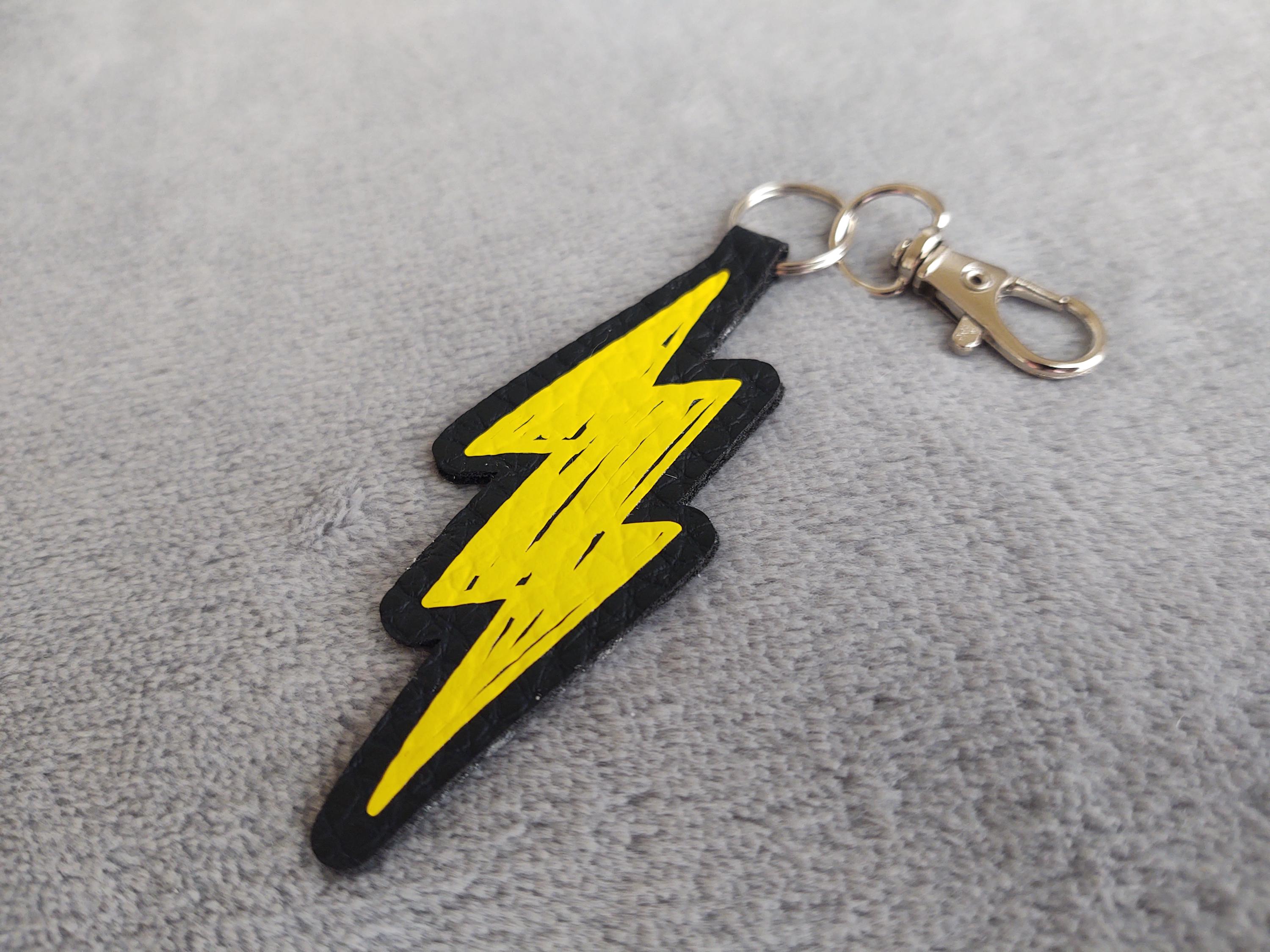 Lightning Bolt Key Chain Charm Clip or Zipper Pull Made With Faux ...