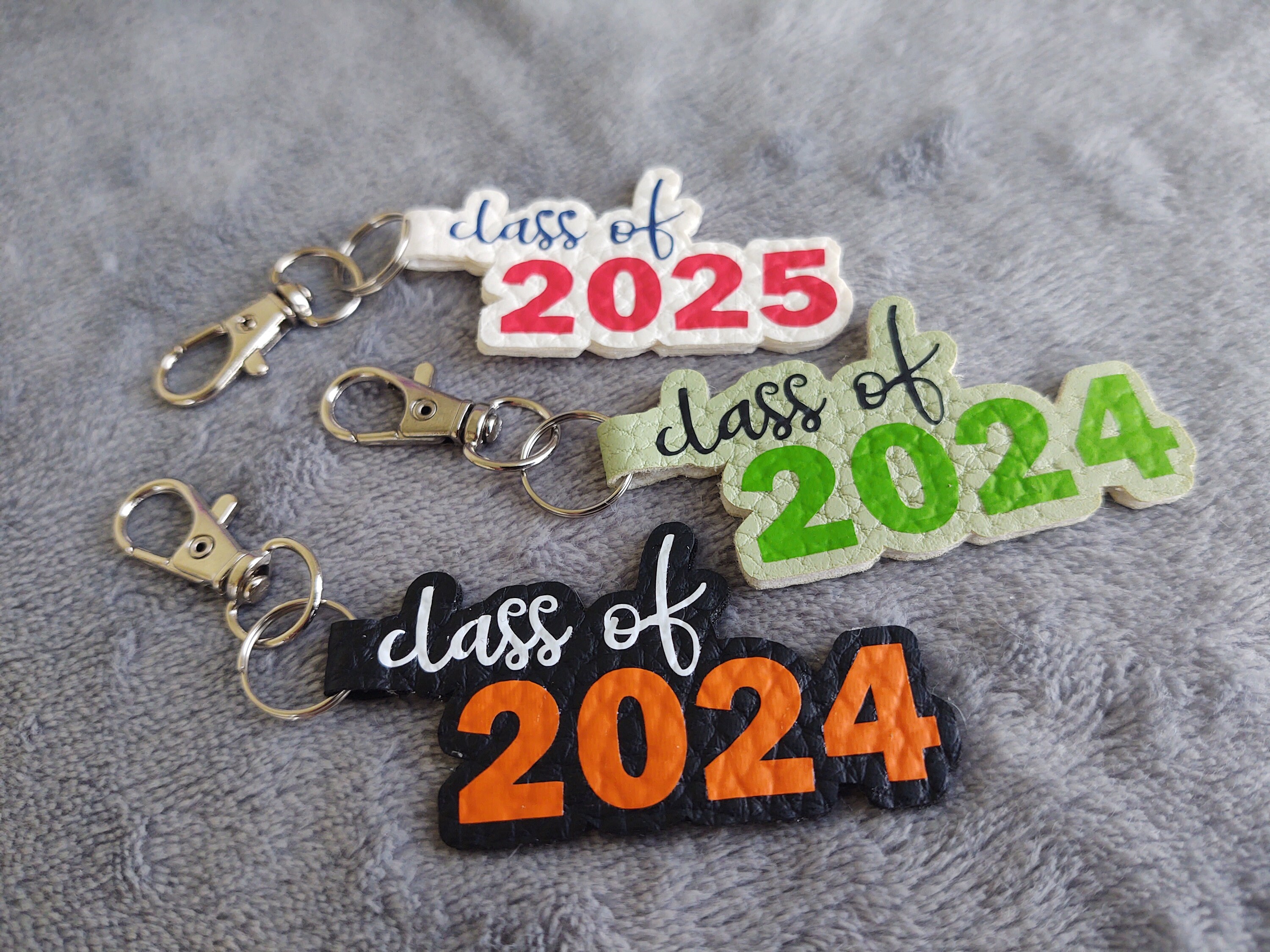 Personalized Graduation class Of Key Chain or Zipper Pull Charm Clip
