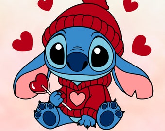 Stitch Valentine candy heart PNG SVG Love svg valentines day svg Image Bundle