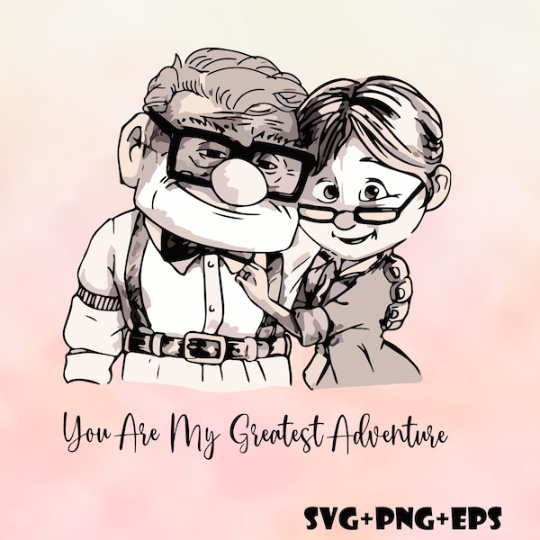 UP Carl and Ellie Youa re my greatest adventure heart PNG SVG Love svg valentines day svg Image Bundle