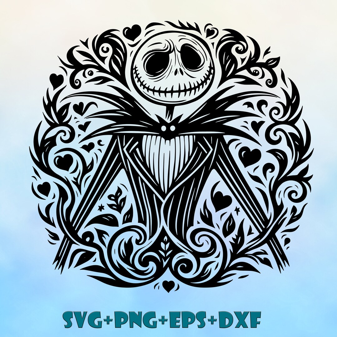 Nightmare Before Christmas Mandala Jack Skellington Svg Jack and Sally ...