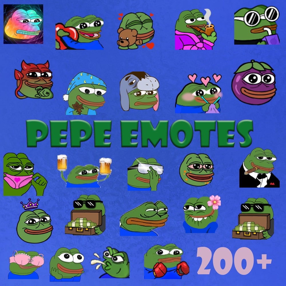 200 PEPE Emotes Pack Twitch Emotes Discord Emotes Text Emotes Word