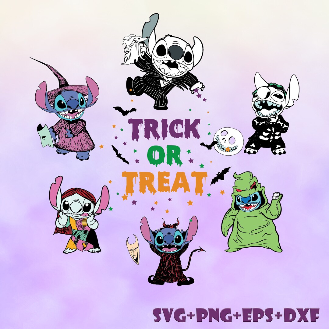 Bundle Halloween Stitch Svg, Stitch Halloween Svg, Trick or Treat Svg ...