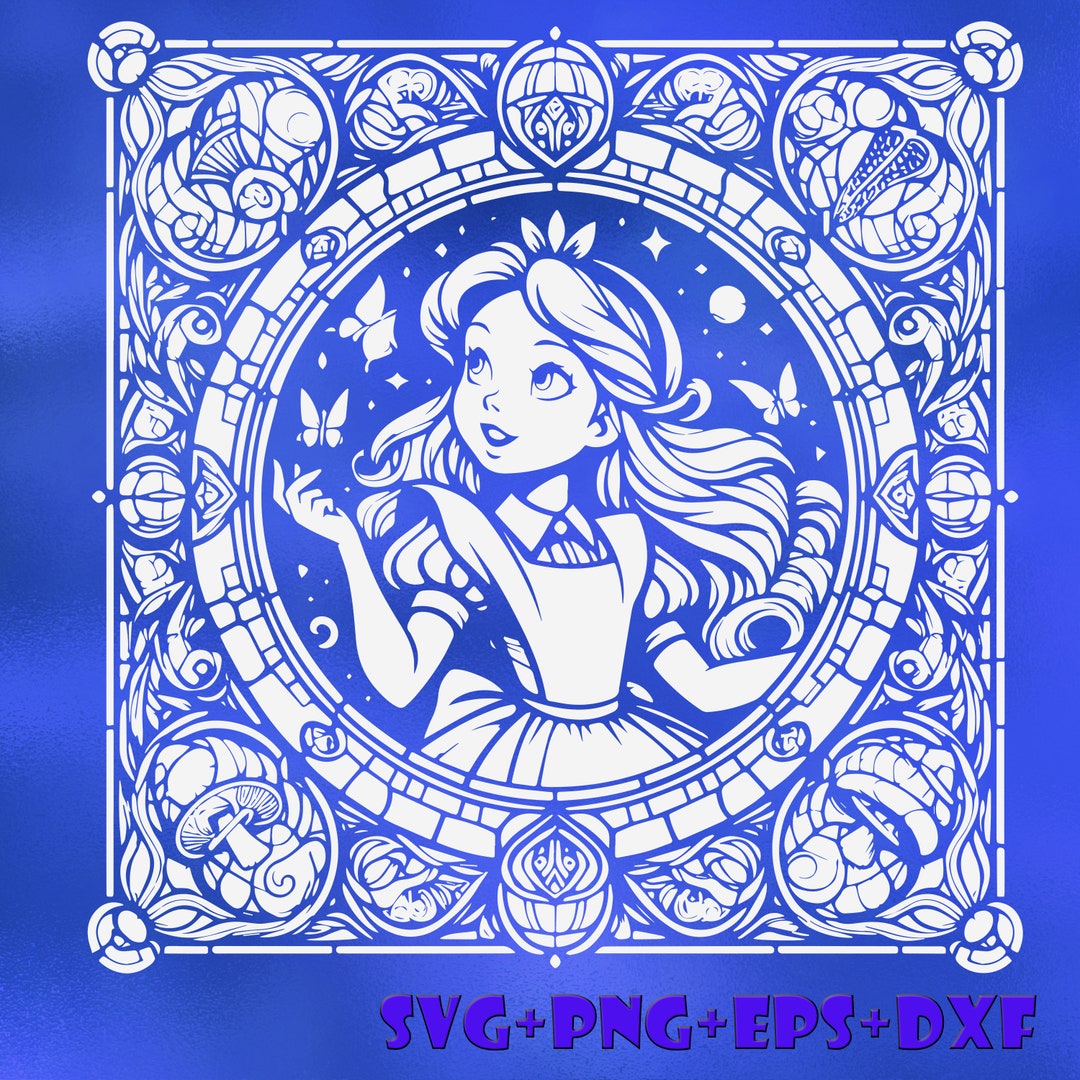 Alice in Wonderland Svg , Enchanted Svg, Mandala Svg, Silhouette Cut ...